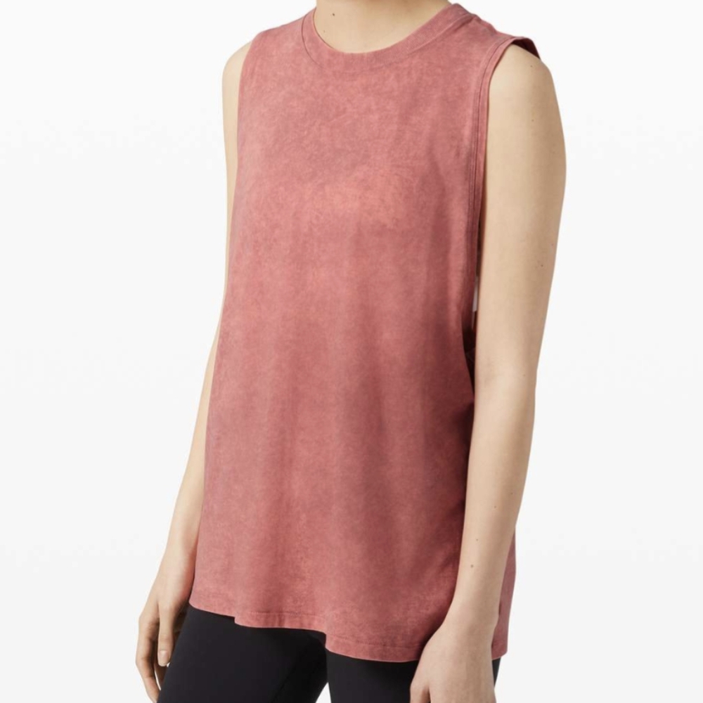 Lululemon All Yours Boyfriend Tank Size 6 Cloudy Wash Cherry Tint